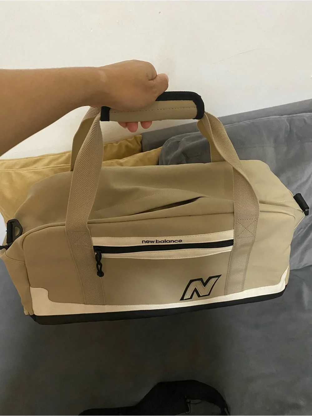 New Balance Beige and Black Men’s Duffel Bag new